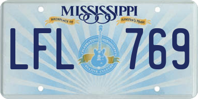 MS license plate LFL769