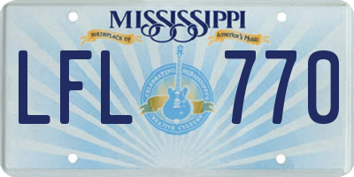 MS license plate LFL770
