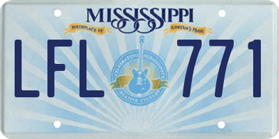 MS license plate LFL771