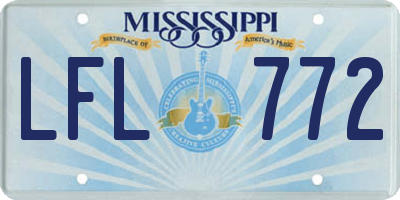 MS license plate LFL772