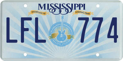 MS license plate LFL774
