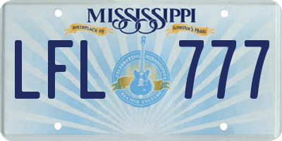 MS license plate LFL777