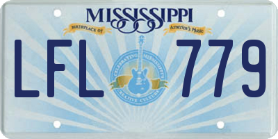 MS license plate LFL779