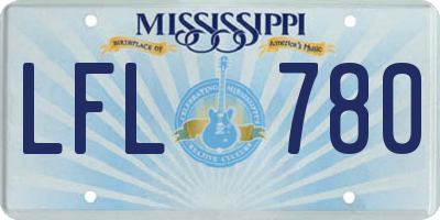 MS license plate LFL780