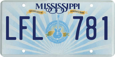 MS license plate LFL781