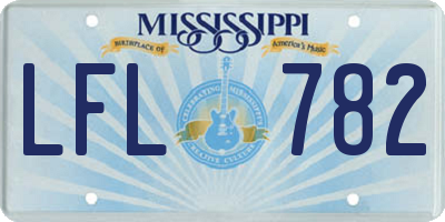 MS license plate LFL782