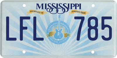 MS license plate LFL785