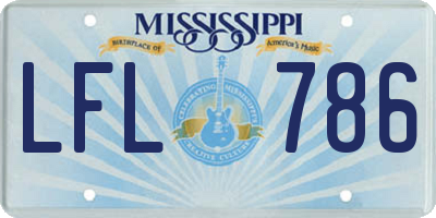 MS license plate LFL786