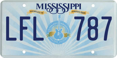 MS license plate LFL787