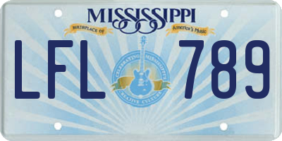 MS license plate LFL789