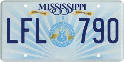 MS license plate LFL790