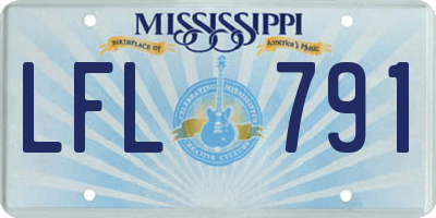 MS license plate LFL791