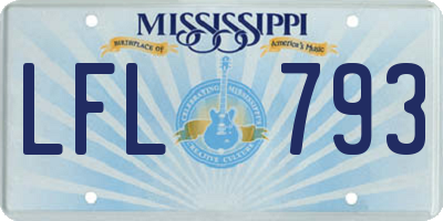 MS license plate LFL793