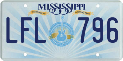 MS license plate LFL796
