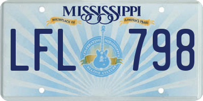 MS license plate LFL798