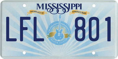 MS license plate LFL801