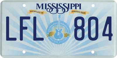 MS license plate LFL804