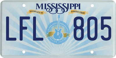 MS license plate LFL805