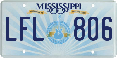 MS license plate LFL806
