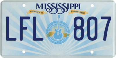 MS license plate LFL807