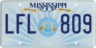 MS license plate LFL809