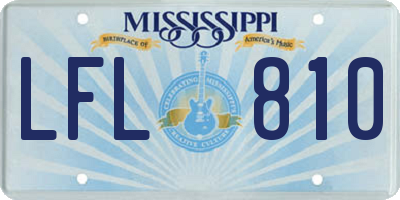MS license plate LFL810
