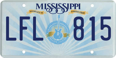 MS license plate LFL815