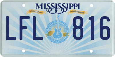 MS license plate LFL816