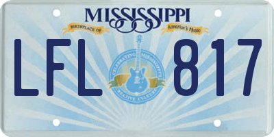 MS license plate LFL817