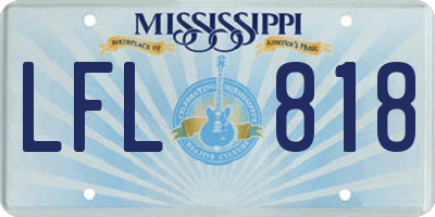 MS license plate LFL818