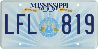 MS license plate LFL819