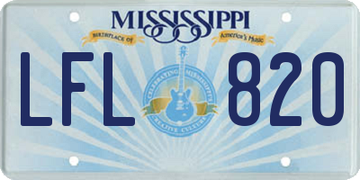 MS license plate LFL820