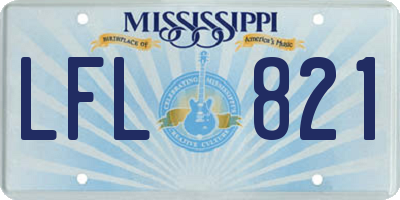 MS license plate LFL821