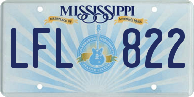 MS license plate LFL822