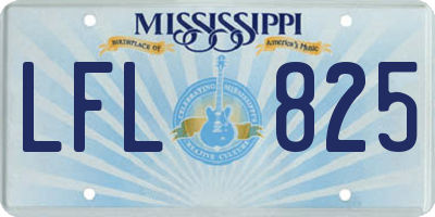 MS license plate LFL825