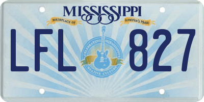 MS license plate LFL827
