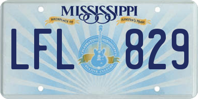 MS license plate LFL829