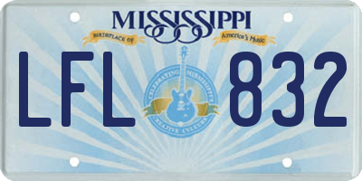 MS license plate LFL832