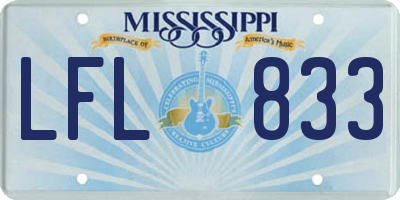 MS license plate LFL833