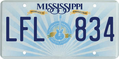MS license plate LFL834