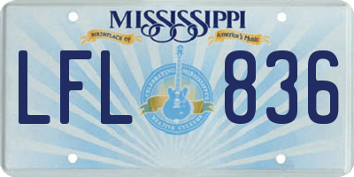 MS license plate LFL836