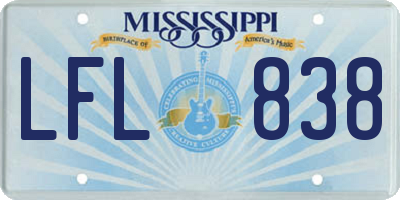 MS license plate LFL838
