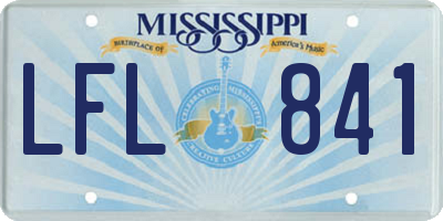 MS license plate LFL841