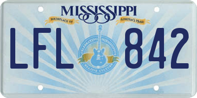 MS license plate LFL842