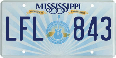 MS license plate LFL843