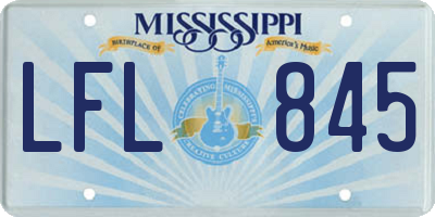 MS license plate LFL845