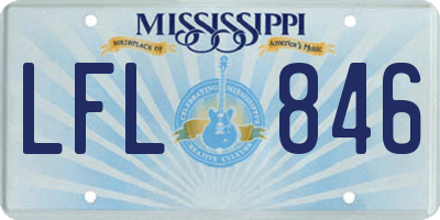 MS license plate LFL846