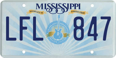 MS license plate LFL847