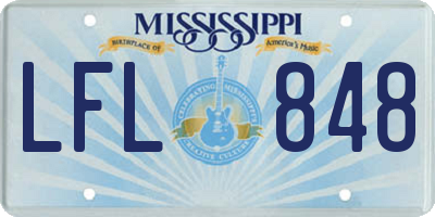 MS license plate LFL848