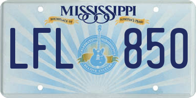 MS license plate LFL850
